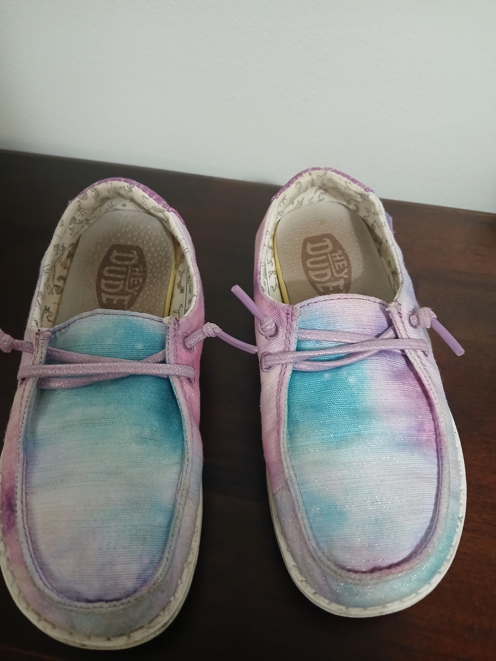 HEY DUDE Kids Tie-Dye Pastel Slip-On Shoes - Pink & Blue